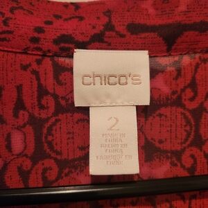 Chico's Vibrant Red and Black Top